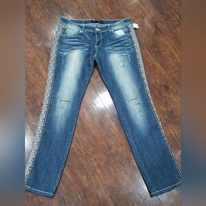 Premier Embroidered Blue Jeans